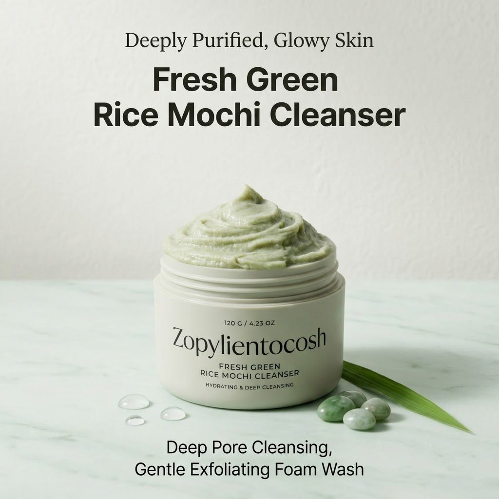 Zopylientocosh Rice Cake Facial Cleanser – All-in-One Gentle Scrub & Wash for Deep Cleaning and Hydrating